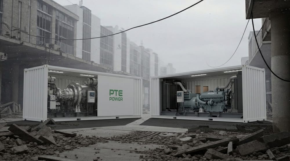 PTE Power containerized turbine units deployed in a disaster recovery zone